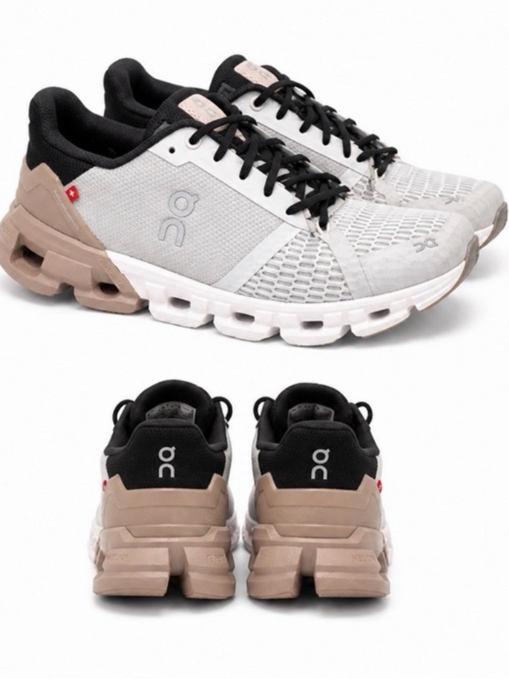 On Running Cloudstratus Frost and Sand Sneakers View 2
